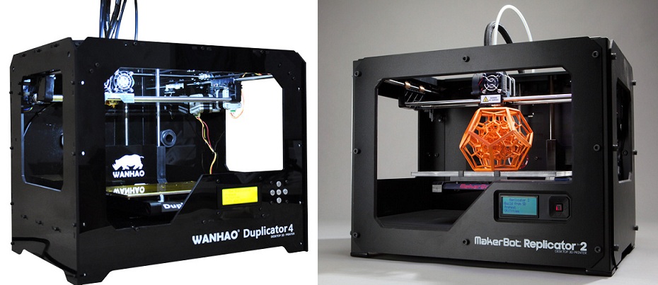 Wanhao Duplicator 4 (слева) и MakerBot Replicator 2 (справа).jpg